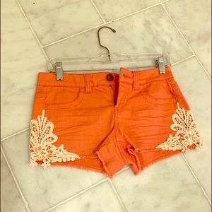 Love fire shorts with crochet detailing